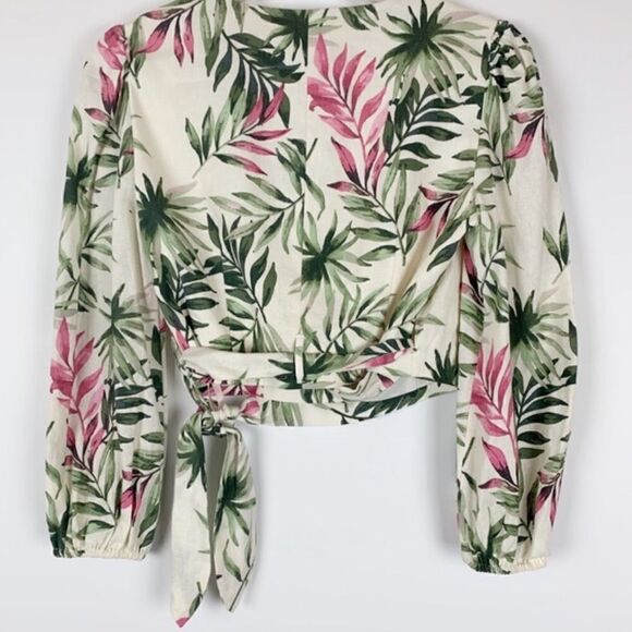 Gal Meets glam Stevie Palm Print Top 6 - Picture 2 of 5